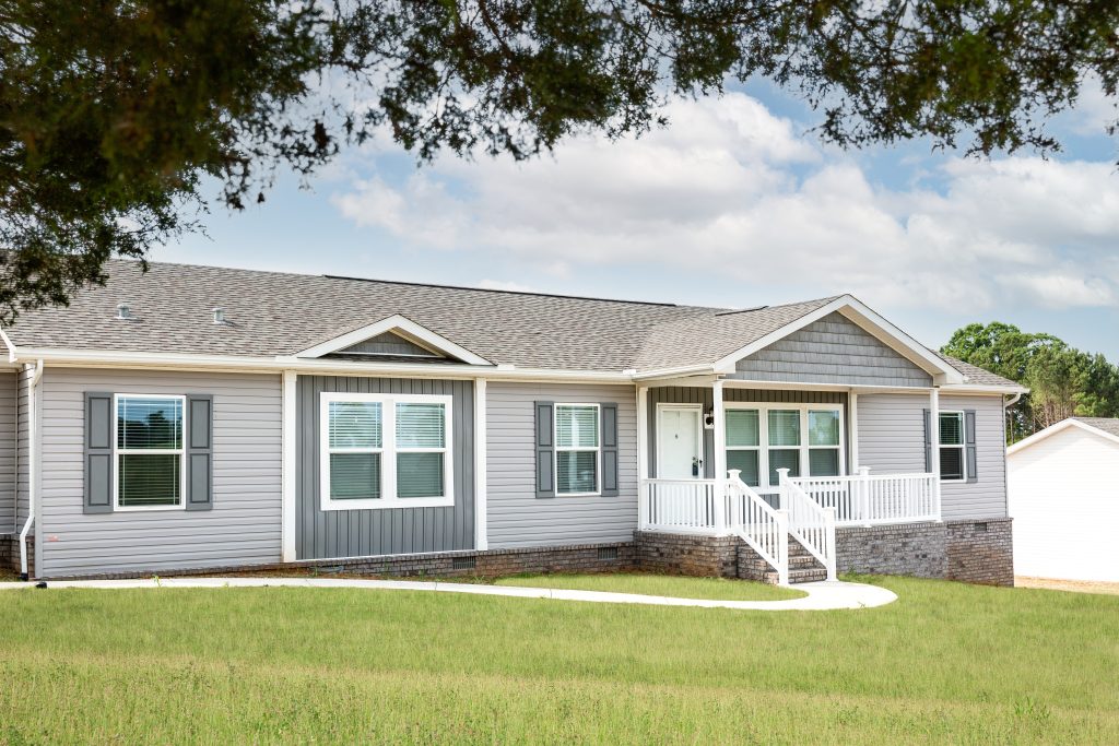 Manufactured and modular homes in affordable American housing communities.