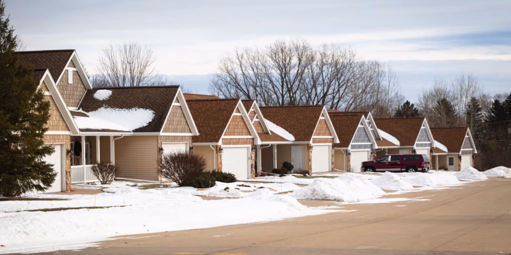 Affordable homes in Midwest and Southern US neighborhoods with modest single-family houses.