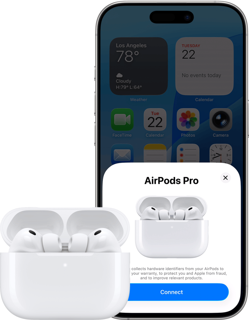 AirPods pairing screen on iPhone