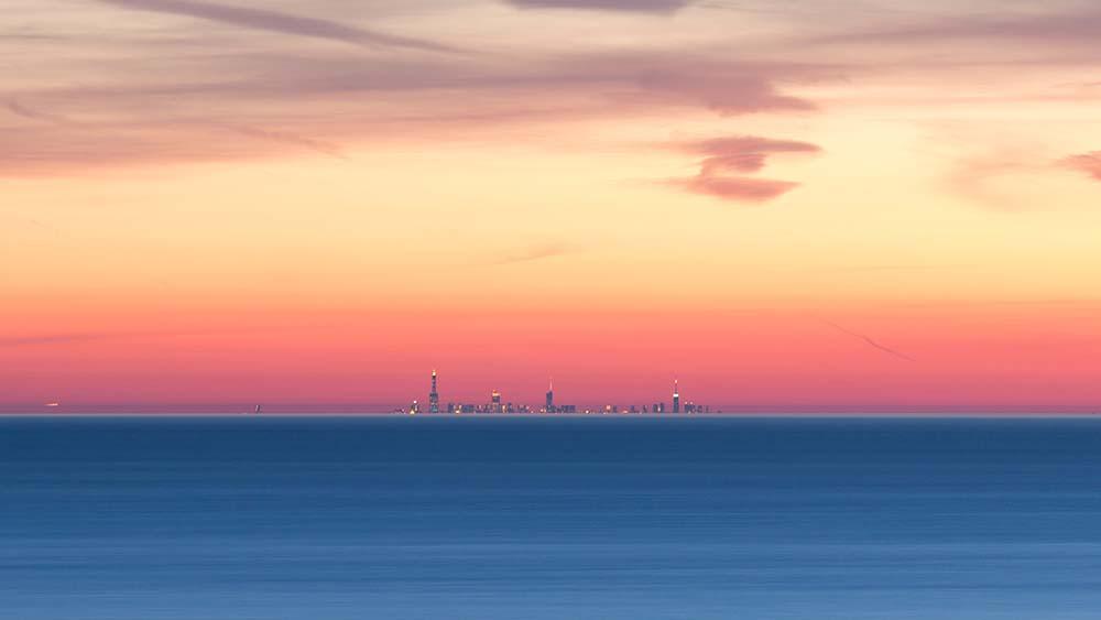 Chicago skyline from Lake Michigan