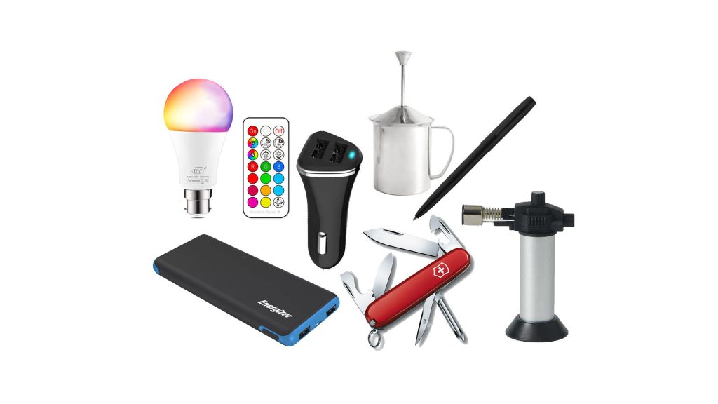 Collection of affordable electronics gadgets on display