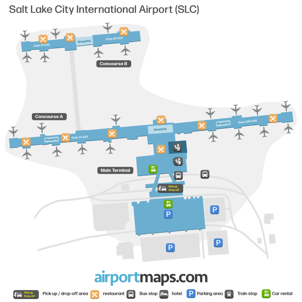 Departure gate at Salt Lake City airport