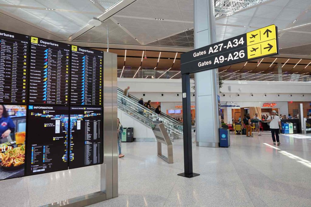 Early morning departure gate at Austin airport