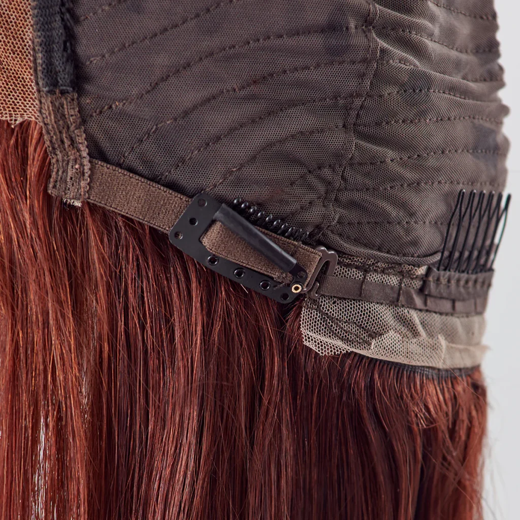 Lace front wig interior close-up