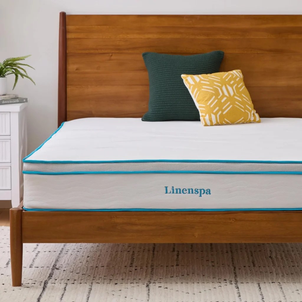 Linenspa hybrid mattress in bedroom setup