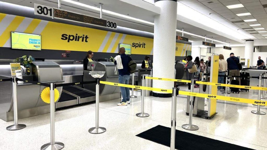 Spirit Airlines airport check-in counter