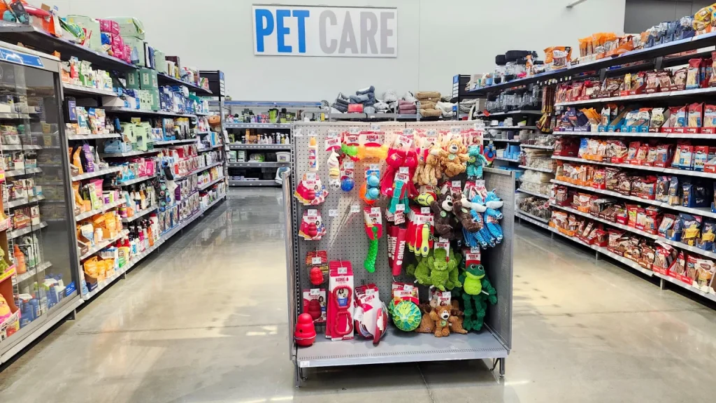 Walmart pet aisle cat litter shelves
