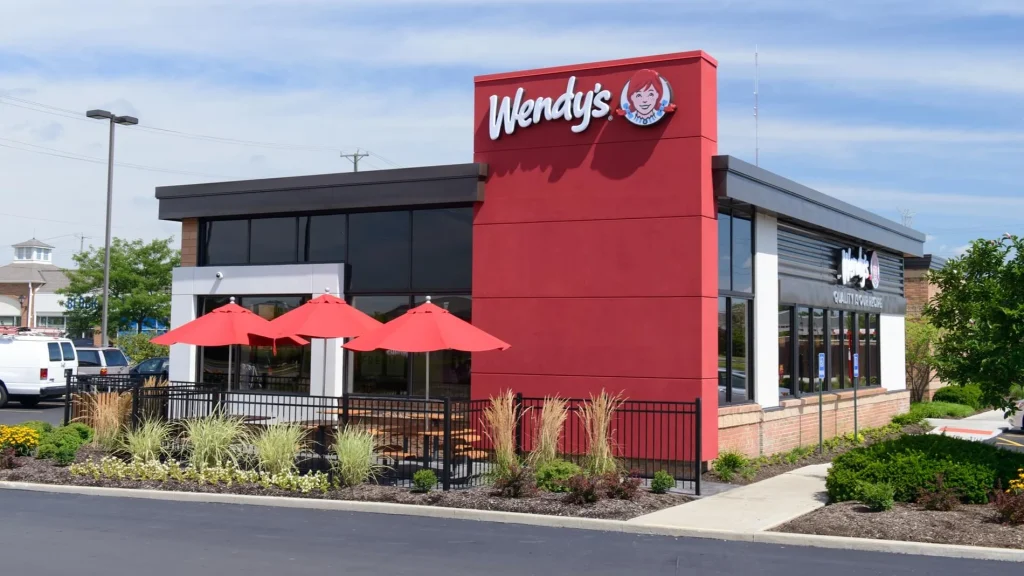Wendy’s drive thru restaurant exterior