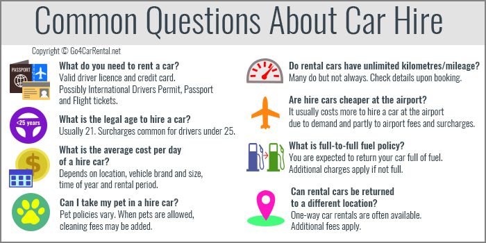 questions about car rentals in the United States of America near me