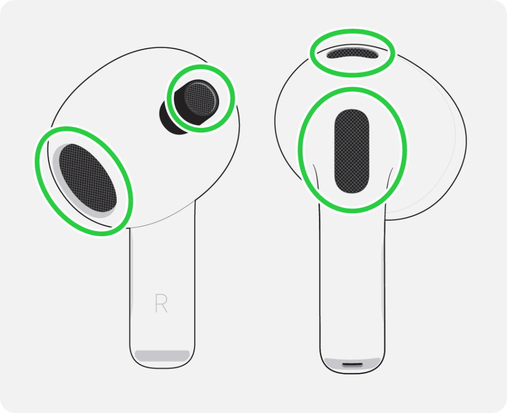 cleaning AirPods mesh and speaker grills