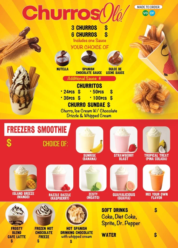 Fast food menu board showing burger prices