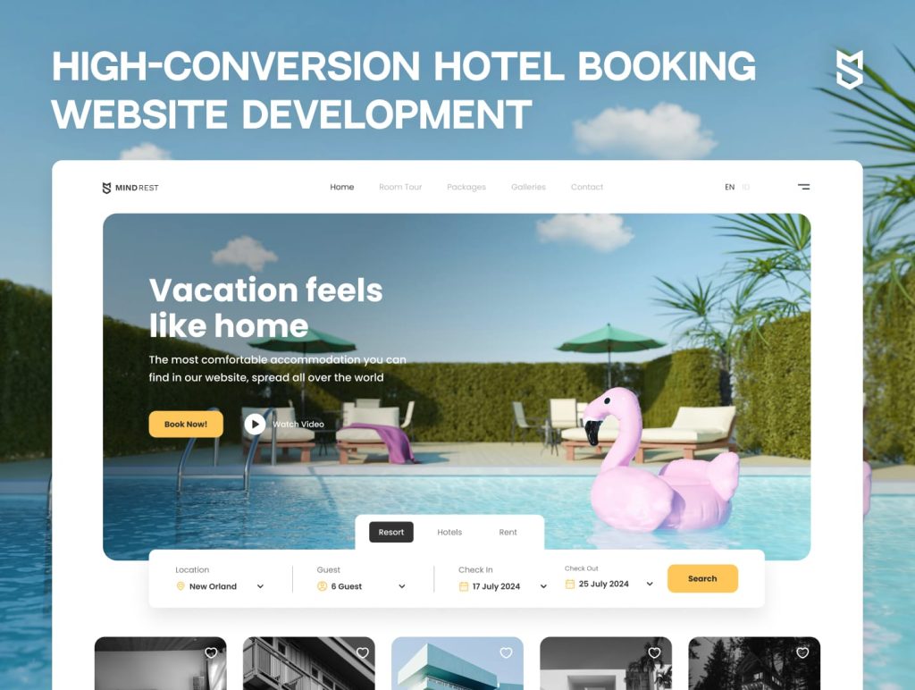 direct booking on small motel website