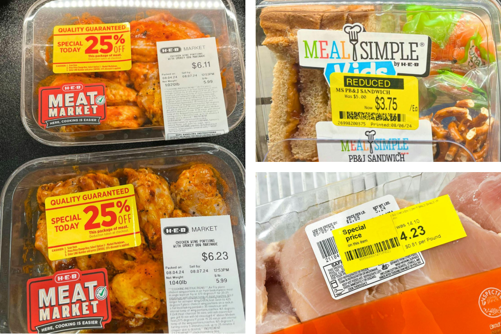 Grocery store meat markdown sticker