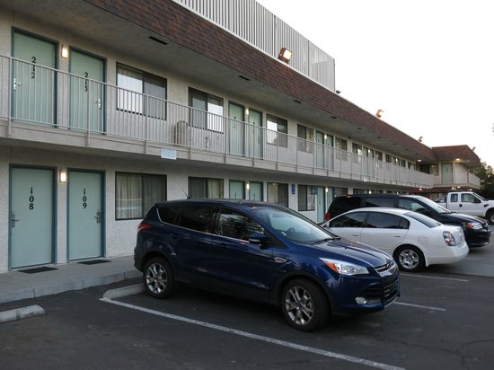 motel parking directly outside guest room