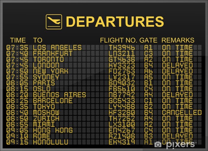International airport departure board