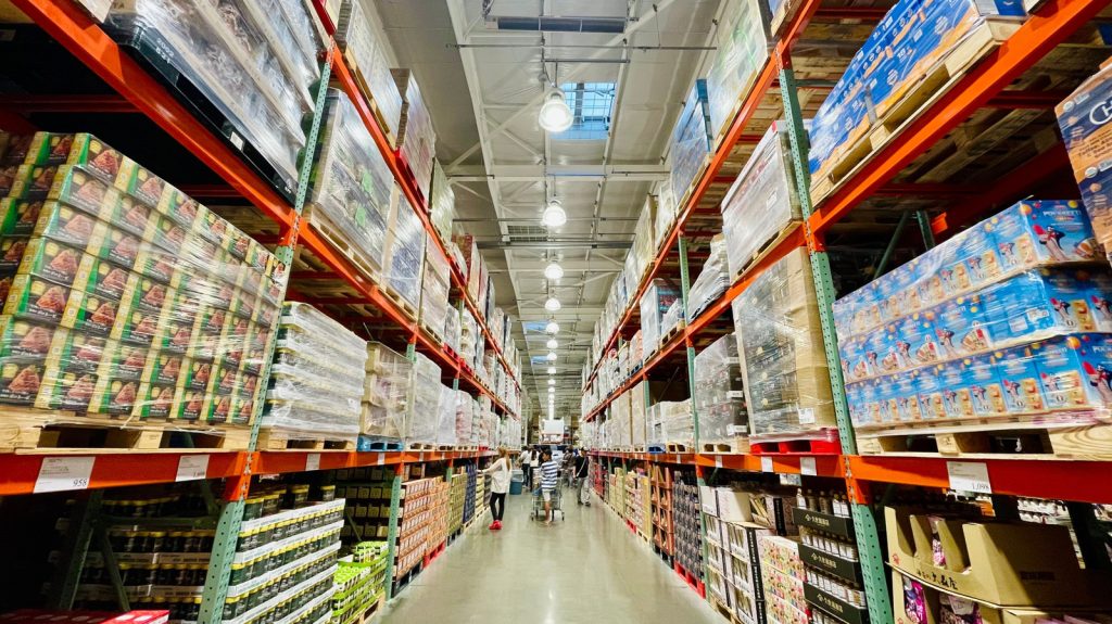 Bulk Cheap Charlies jars stacked in warehouse stores like Costco and Sam’s Club in the US