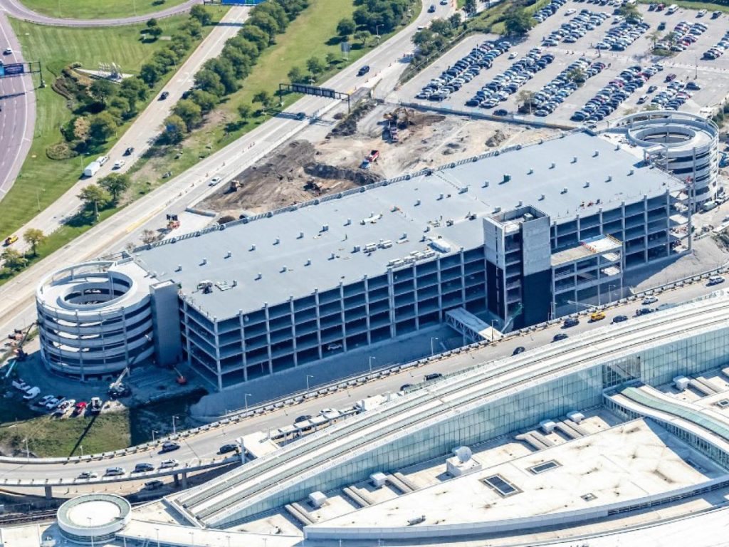 Chicago O’Hare Airport parking structure near terminal