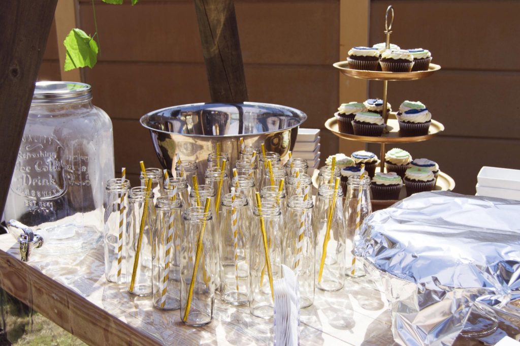 Elegant baby shower food table on a budget