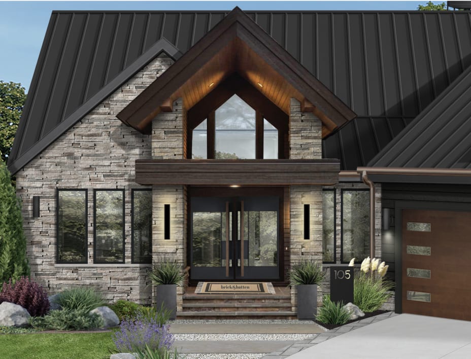 Elegant exterior double doors improving curb appeal of a residential home. (Cheap Exterior Double Doors)