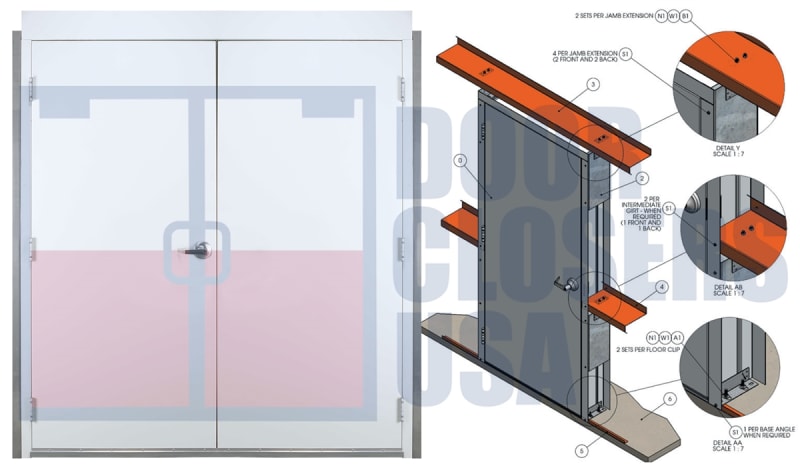 Energy-efficient insulated exterior double doors with foam core and weather sealing