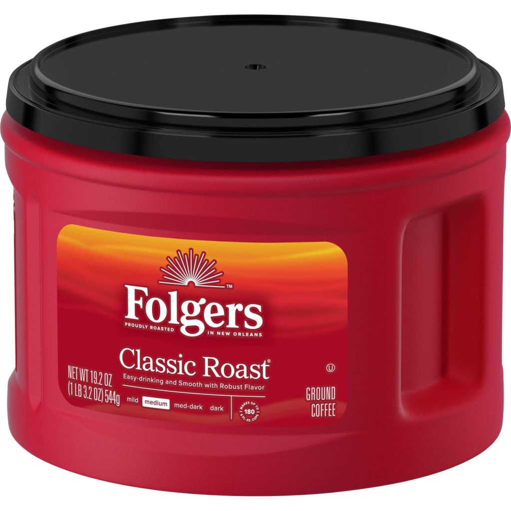 Folgers Classic Roast coffee container