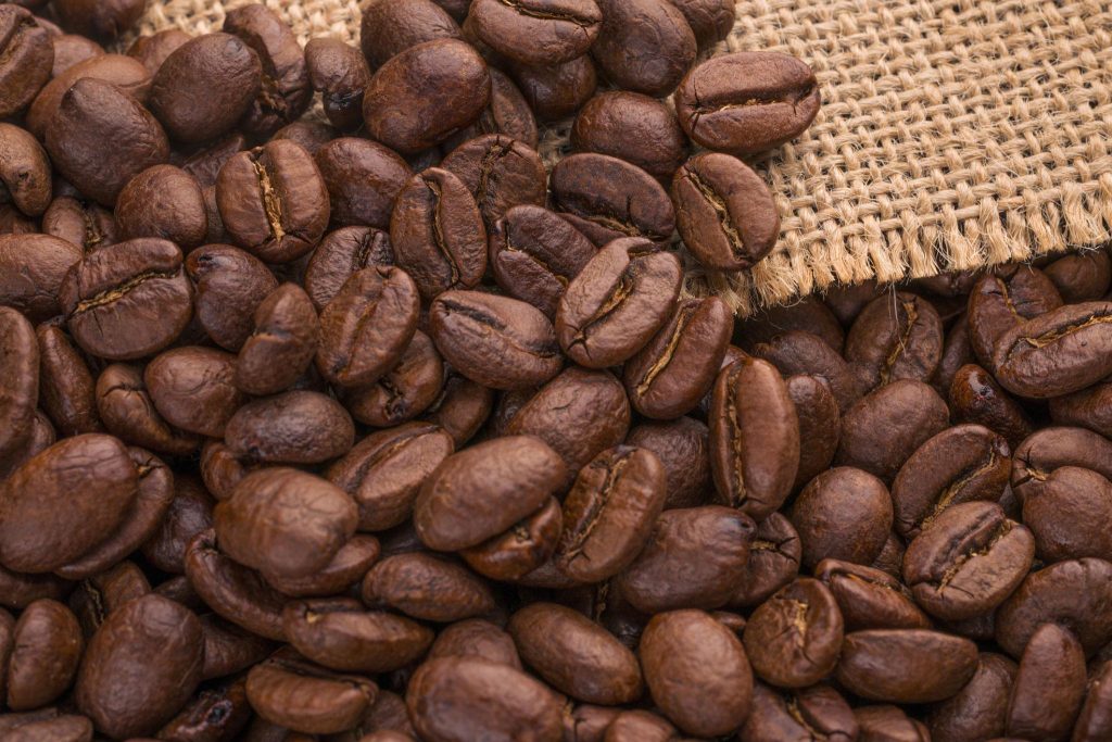 Fresh roasted coffee beans with visible roast date label