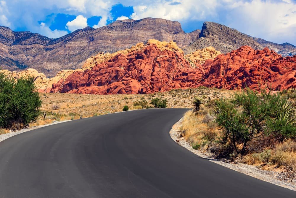 Scenic drive and cliffs at Red Rock Canyon near Las Vegas