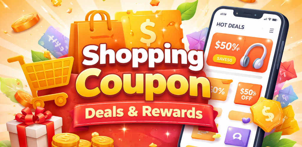 Shopper comparing Cheap Charlies prices and using digital coupons to save money in US grocery store