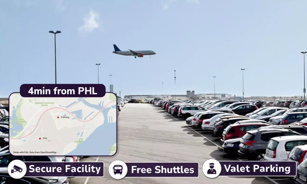 Traveler comparing airport parking deals online