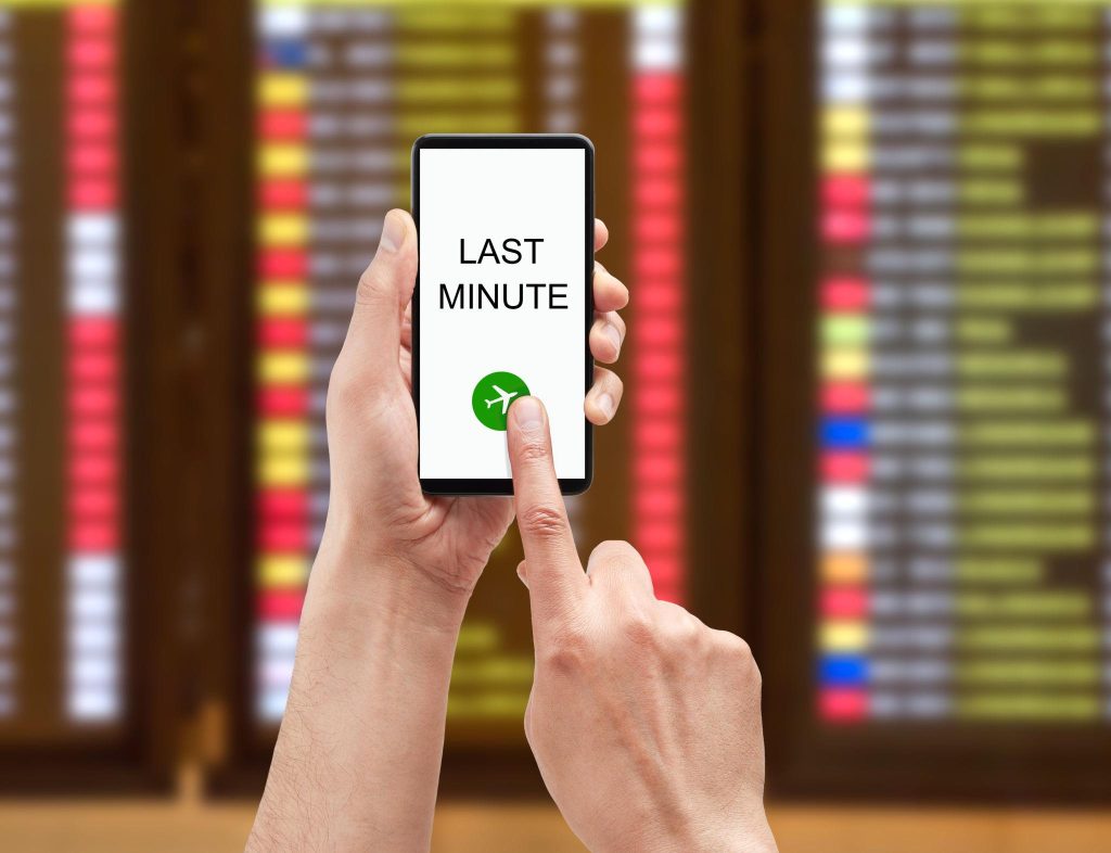 “Traveler quickly booking cheap flight before price increases”