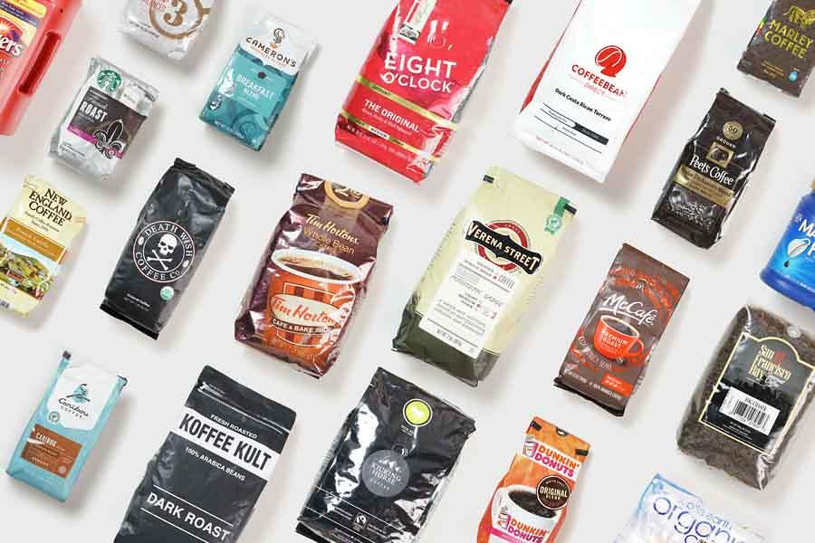 Variety of cheap coffee packaging comparison