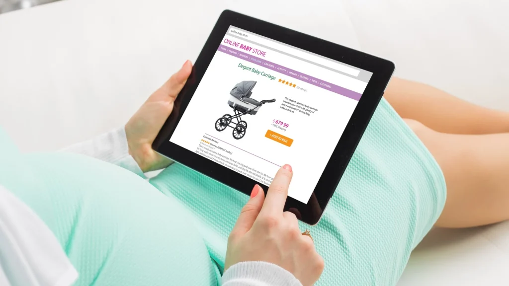 Viewing a stroller guide on a digital device