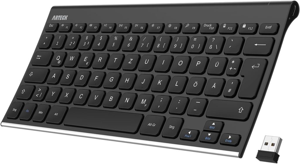 arteck bluetooth keyboard desk setup