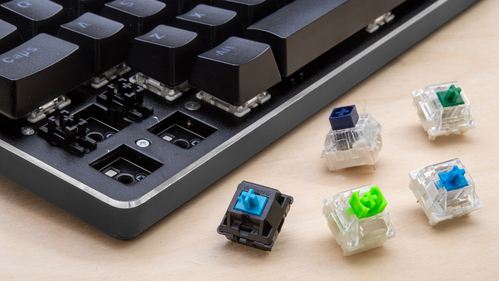 cheap mechanical keyboard switches close up