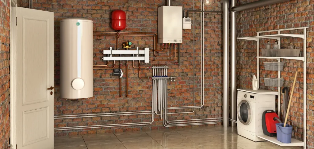 clean utility room with 40 gallon gas water heater