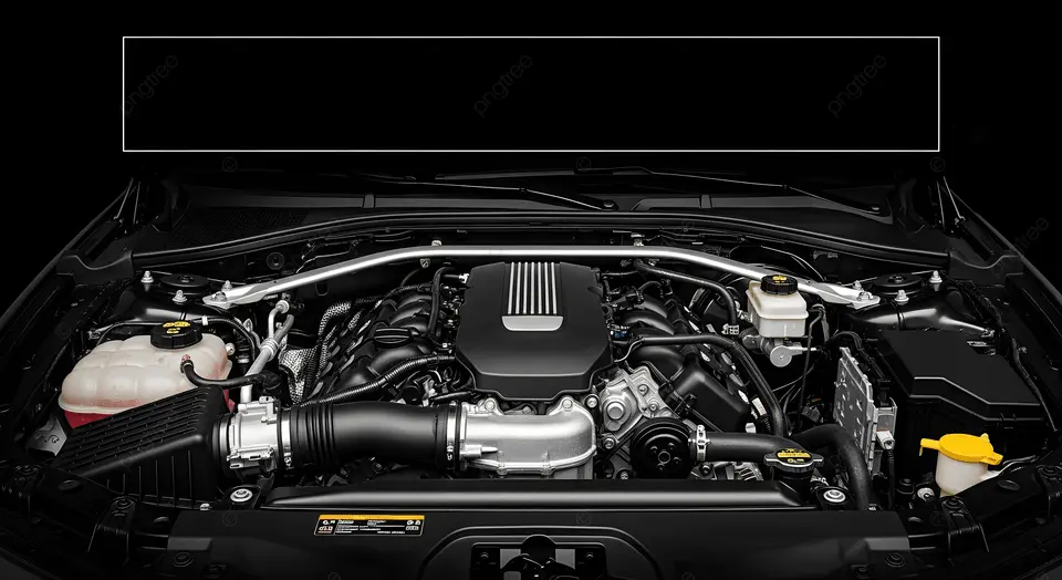 close-up view of a powerful v8 engine bay in modern 