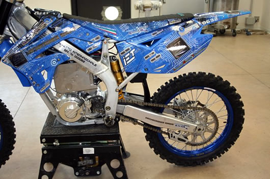 electric dirt bike rear motor close up