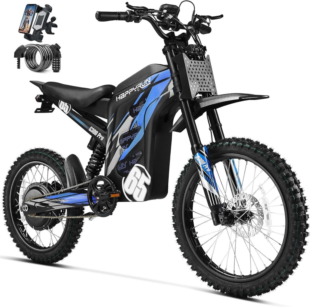 electric dirt bike riding fast on dirt trail