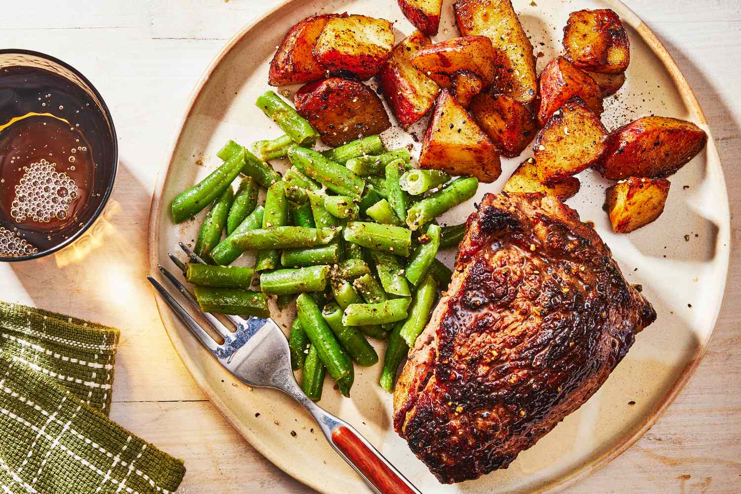 grilled affordable steak dinner plate