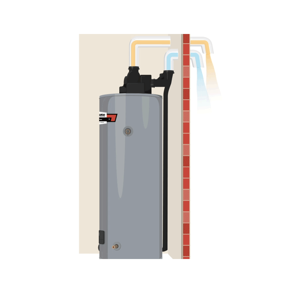 power vent gas water heater installed