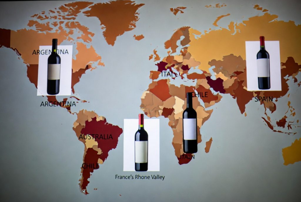 Map of best value red wine regions for cheap red wines available in the US in 2026.