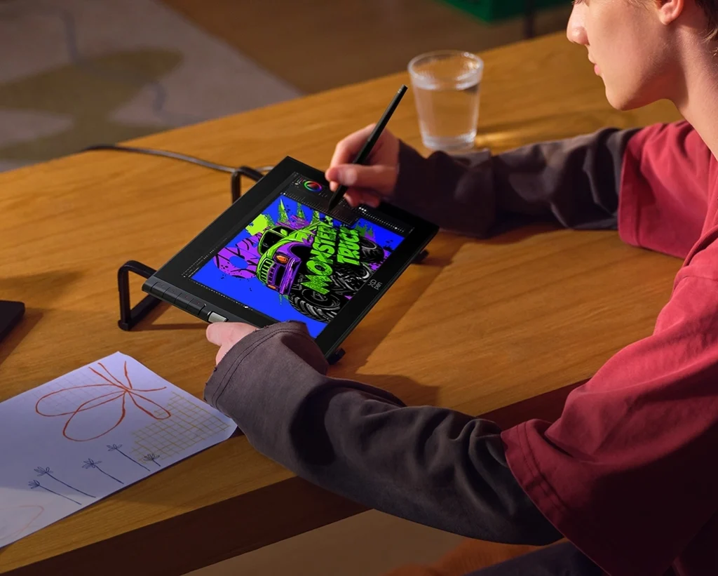 XP-Pen Artist 12 3rd Gen cheap drawing tablet with screen showing vibrant digital art 2026